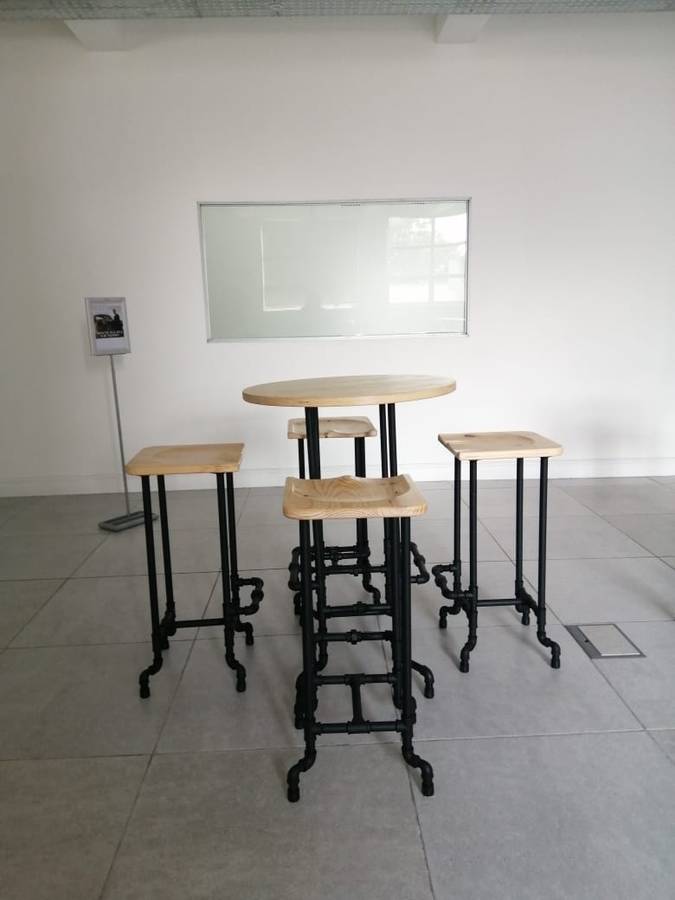 Bar Pipe Table with foot rail