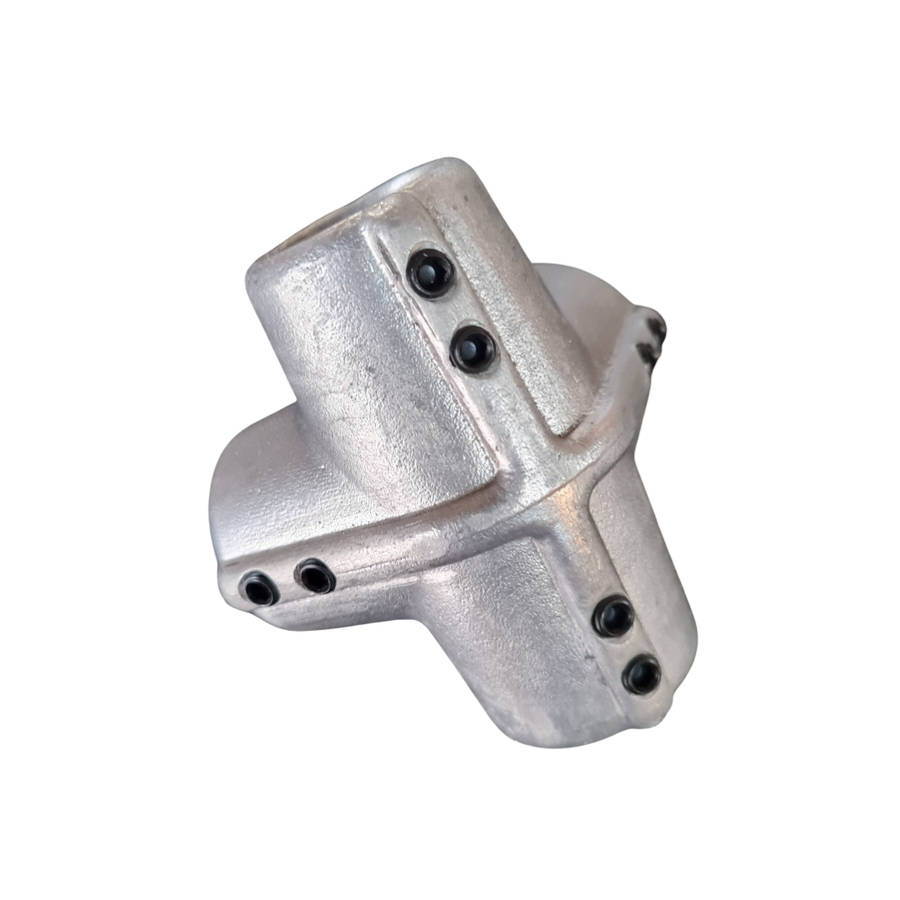 4-Way corner Fitting 27mmID Pipe Clamp with grub screw (no threads)