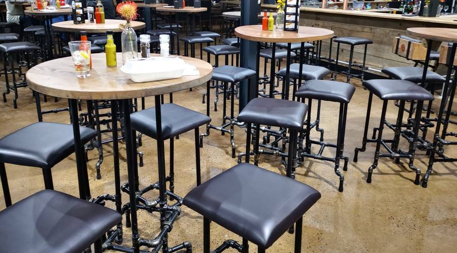 Bar Pipe Table with foot rail