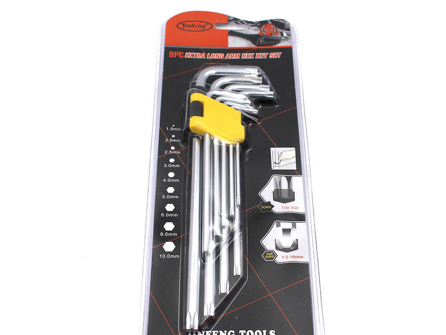 9PC extra long torx star key set
