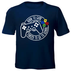 Born to Game Kids Printed T-shirts - 13-14yrs / Navy