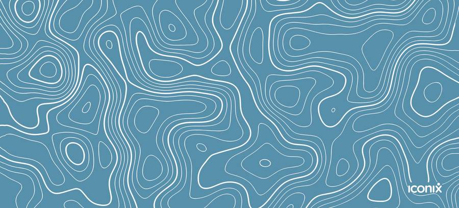 Abstract Contoured Lines - Blue Full Desk XL Coverage Gaming and Office Mouse Pad