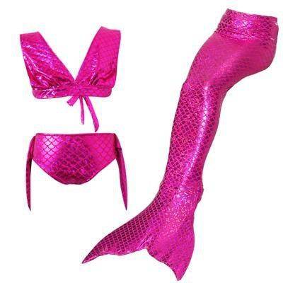 3 Piece Kids Hot Pink Mermaid Bikini | JP18 - 150