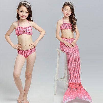 3 Piece Kids Pink Mermaid Bikini | JP04 - 140
