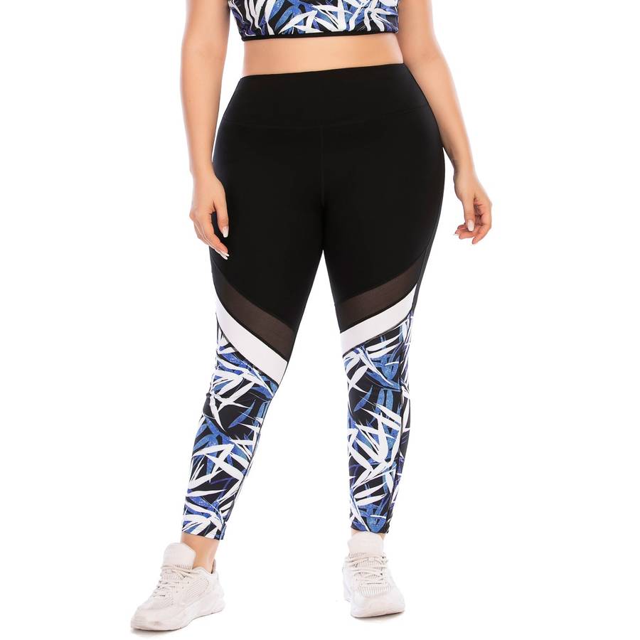 Iconix Plus Size Ladies Blue and White Leggings