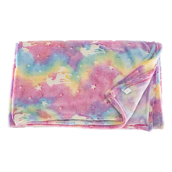 Kids Unicorn Dreams Glow In the Dark Blanket