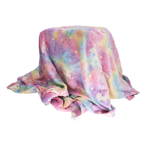 Kids Unicorn Dreams Glow In the Dark Blanket