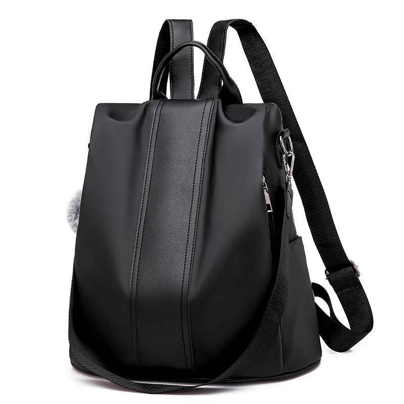 Ladies 3-Way Water-Resistant Anti-Theft Backpack - Black