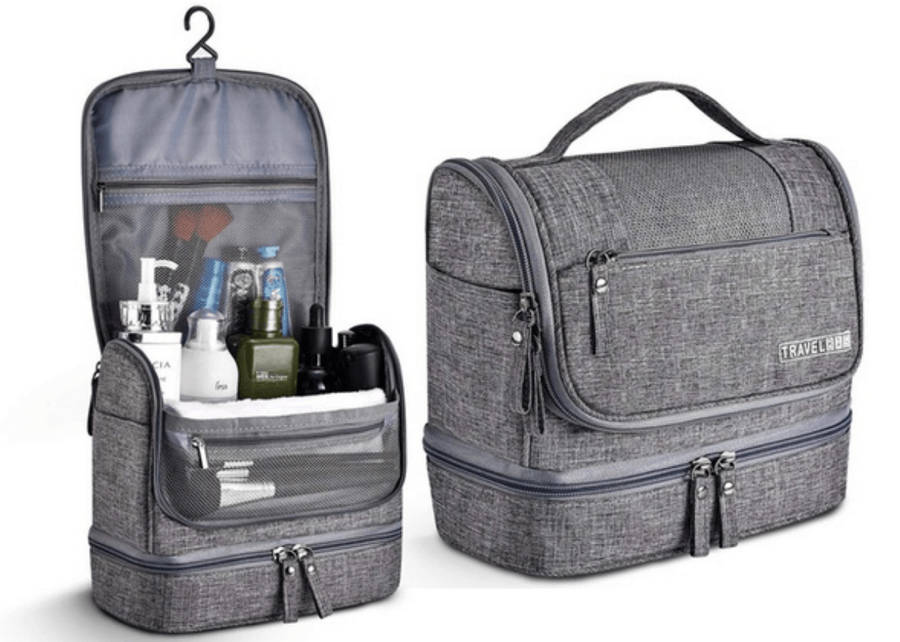 Large Waterproof Hanging Travel Toiletry Bag - Sky Blue