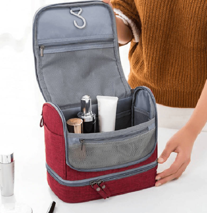 Large Waterproof Hanging Travel Toiletry Bag - Sky Blue