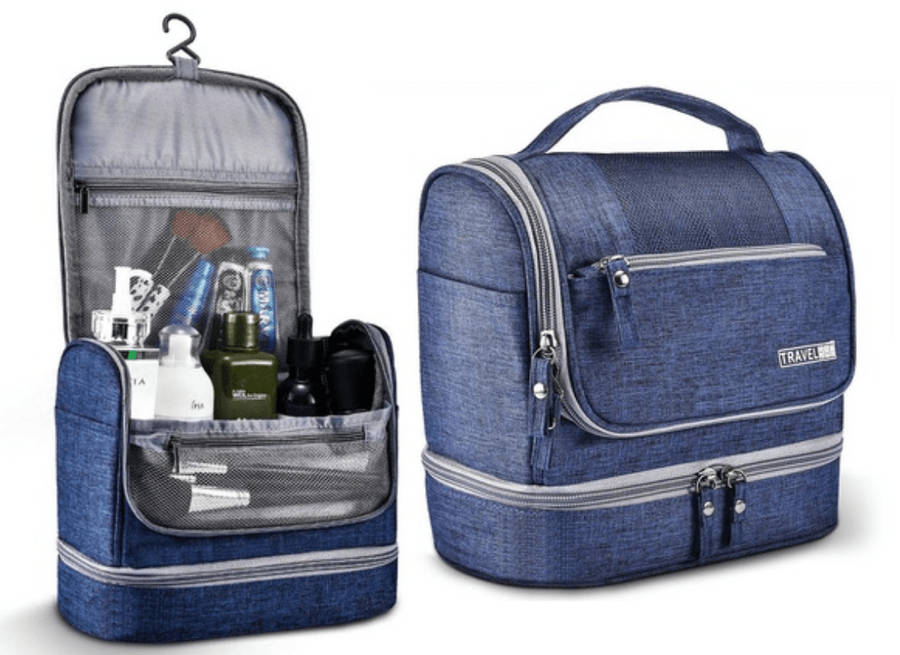 Large Waterproof Hanging Travel Toiletry Bag - Sky Blue