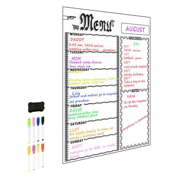 Magnetic Weekly Menu and Shopping Planner