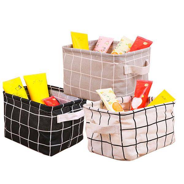 Table Top Storage Organiser-Various Printed - Grey Check Printed