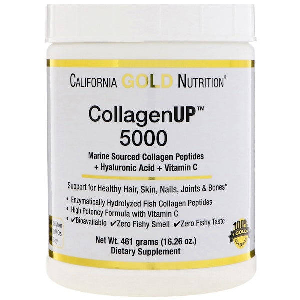California Gold Nutrition, Collagen UP 5000, Marine-Sourced Collagen Peptides + Hyaluronic Acid ...