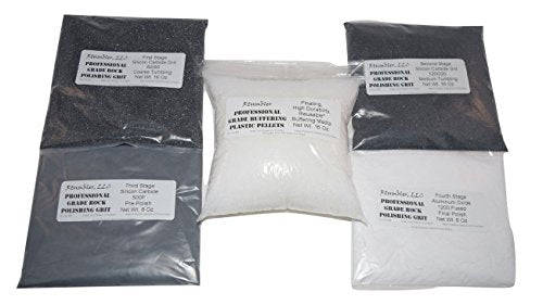 Rock Tumbler Grit for 15 pound Tumbler With 1 Pound Plastic Buffering Pellets