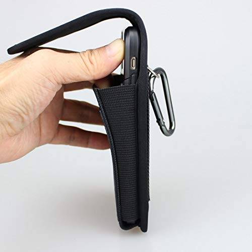 aubaddy Vertical Nylon Belt Pouch with ID Card Holder Cell Phone Holster Case w Belt Loop for iPh...