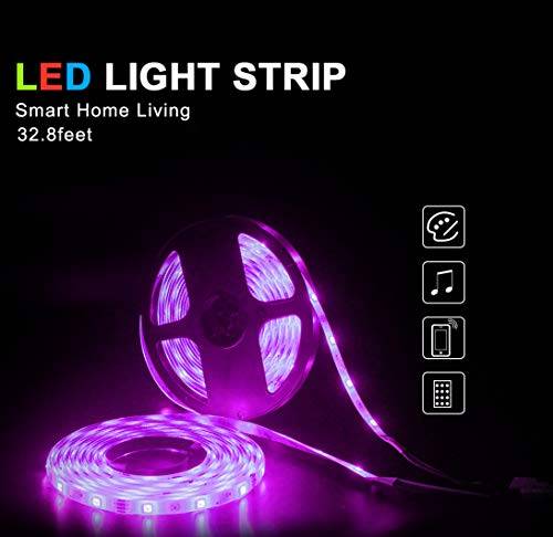 Hedynshine 33 Ft LED Strip Lights, WiFi LED Light Strip Kit with 300 LEDs SMD 5050 RGB TV Light, ...