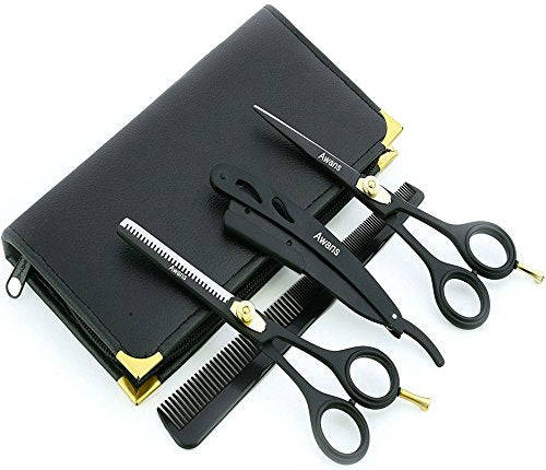 Hairdressing Barber Salon Scissors Razors Edge Series 6", Thinning Scissors 6", Shaving Razor Set...