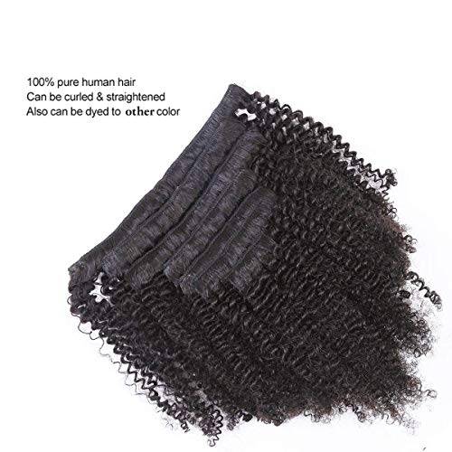 Afro Kinky Curly Hair Clip In Human Hair Extensions 4B 4C 100% Human Natural Black Color Hair Cli...