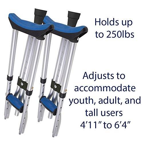 Carex Folding Crutches - Folding Aluminum Underarm Crutches - Lightweight, Great for Travel or Wo...