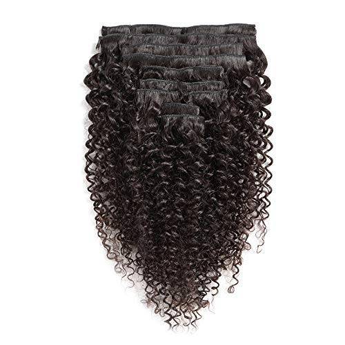 Afro Kinky Curly Hair Clip In Human Hair Extensions 4B 4C 100% Human Natural Black Color Hair Cli...