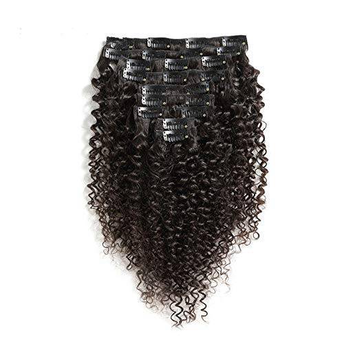 Afro Kinky Curly Hair Clip In Human Hair Extensions 4B 4C 100% Human Natural Black Color Hair Cli...