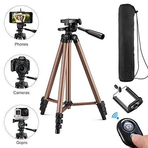 Kwithan Yunteng 50 Inch Aluminum Tripod, Video Tripod for Cellphone and Camera, Universal Tripod ...