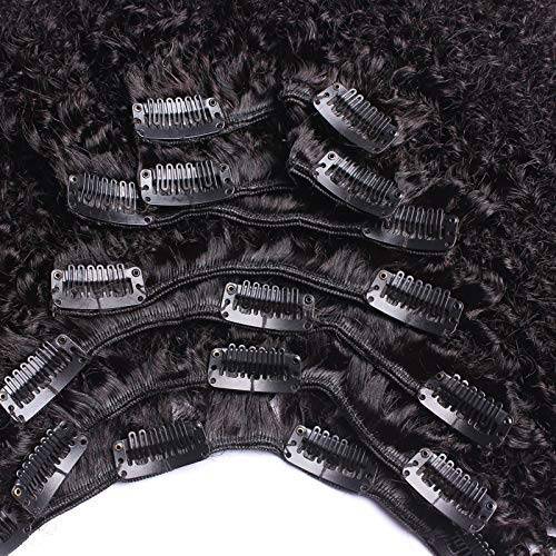 Afro Kinky Curly Hair Clip In Human Hair Extensions 4B 4C 100% Human Natural Black Color Hair Cli...