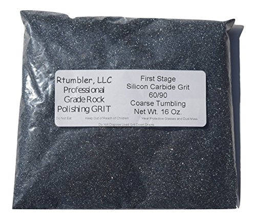 Rock Tumbler Grit for 15 pound Tumbler With 1 Pound Plastic Buffering Pellets