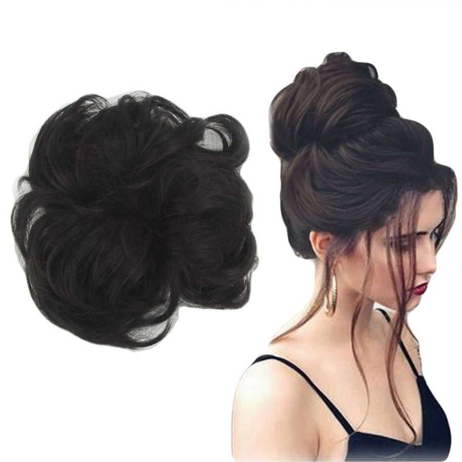 Focussexy Scrunchie Bun Up Do Hair piece Hair Ribbon Ponytail Extensions Wavy Curly or Messy 14...