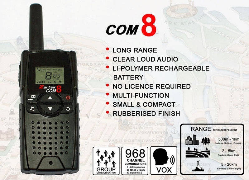 Zartek Rechargeable Two-Way Radio Set