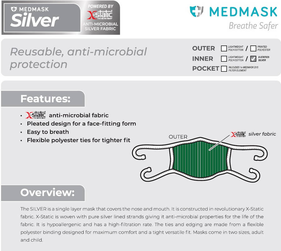 MEDMASK Silver Facial Mask - 3-Pack