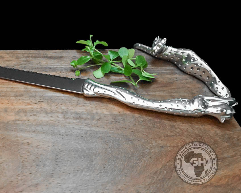 Cheese Board Large & Cheese Knife Large Set - Cheetah Africa Collection - Diana Carmichael