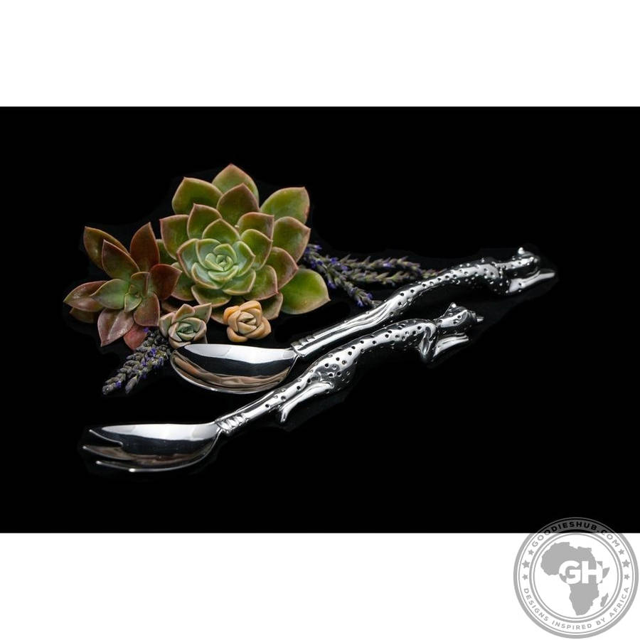 Salad Server Small- Cheetah Africa Collection - Diana Carmichael
