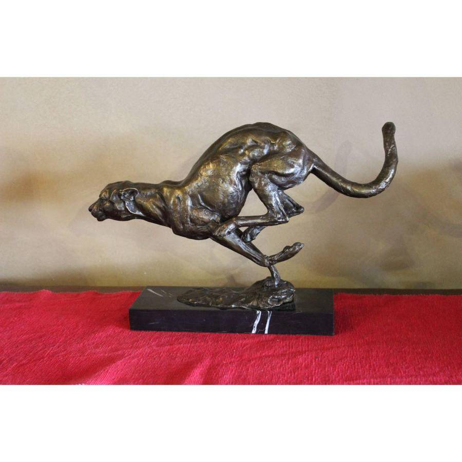 Cheetah Hunting Bronze Sculpture