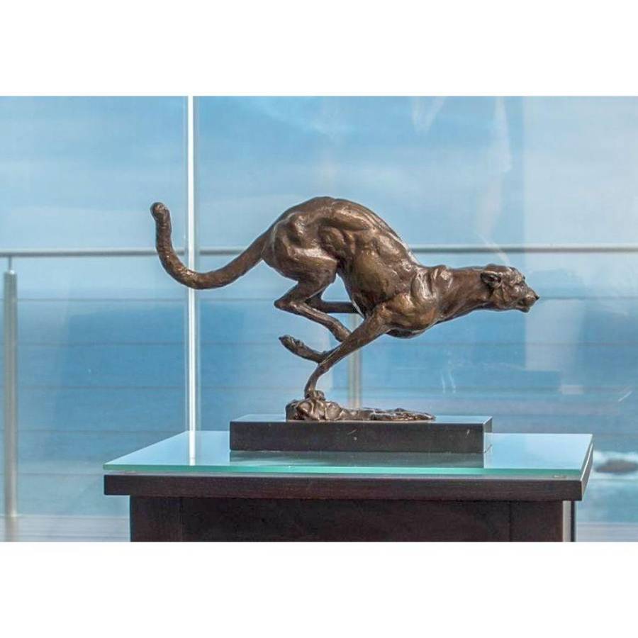 Cheetah Hunting Bronze Sculpture