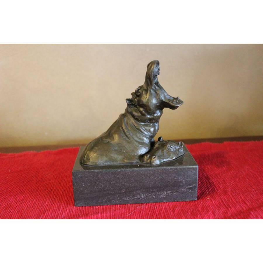 Hippo Bronze Sculpture