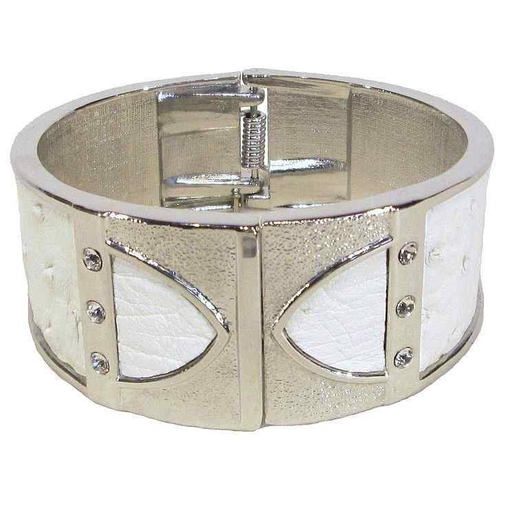 Bangle - Ostrich Leather - White