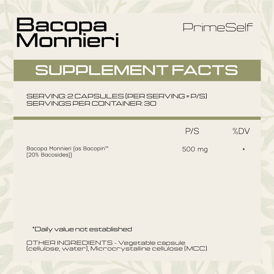 Bacopa Monnieri - 60 Capsules (60x 250mg)