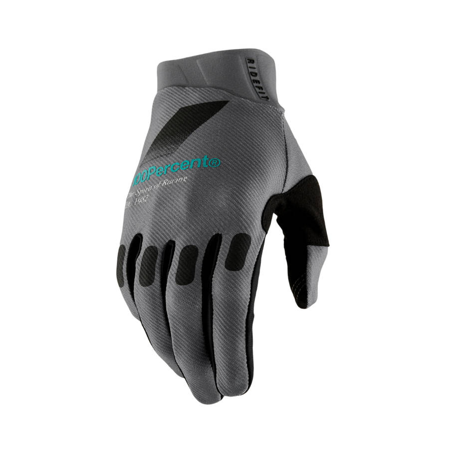 100% Ridefit Petrol Grey Gloves