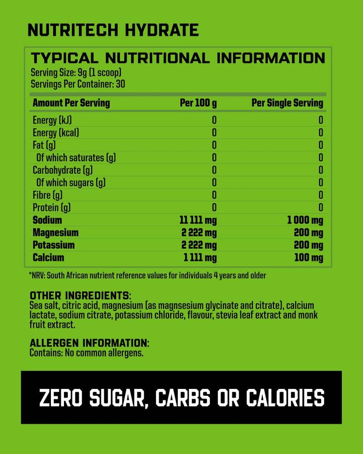 Nutritech Hydrate Electrolytes