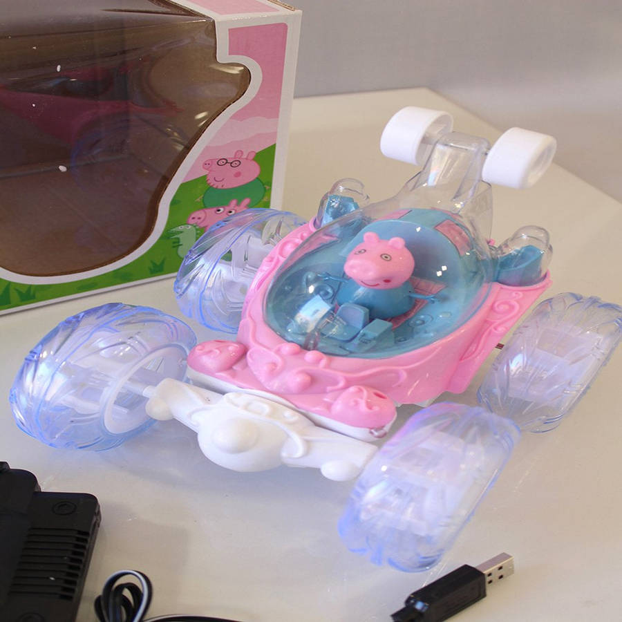 peppa pig  colourful stunt car