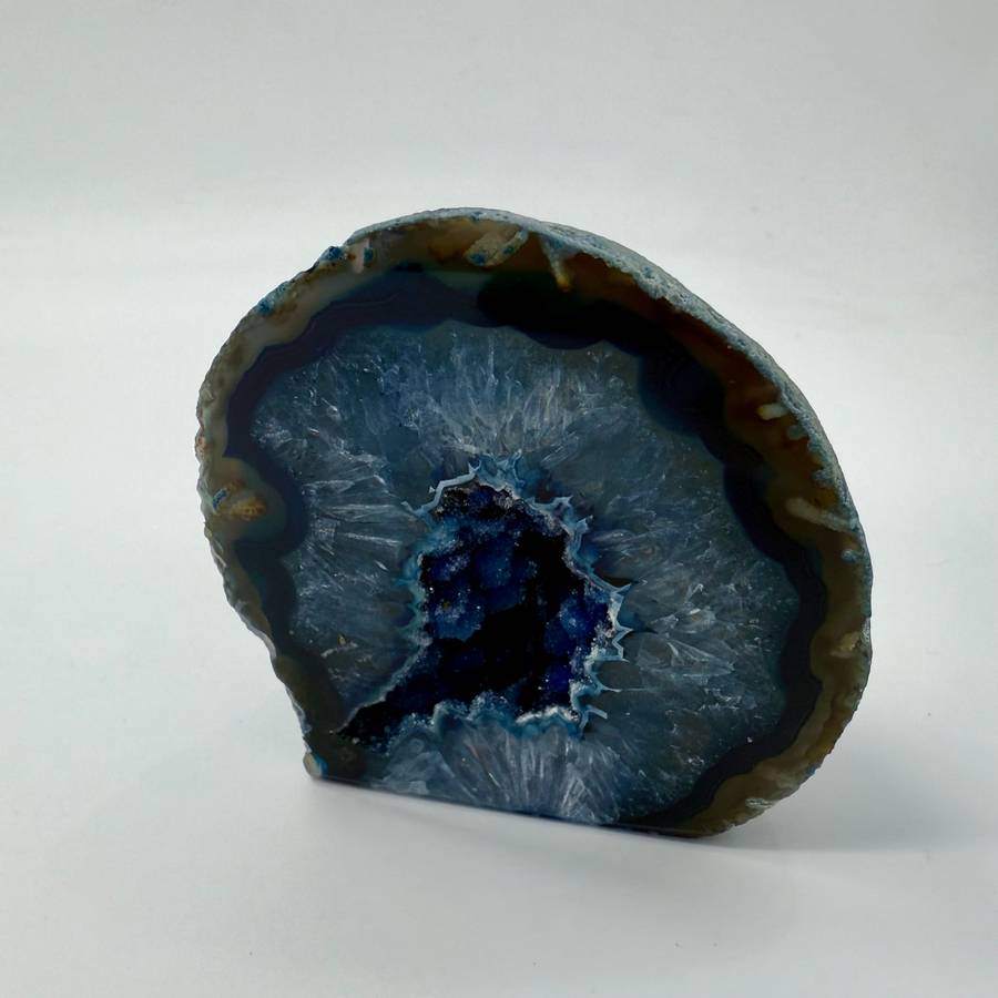 Blue Agate Crystal Geode
