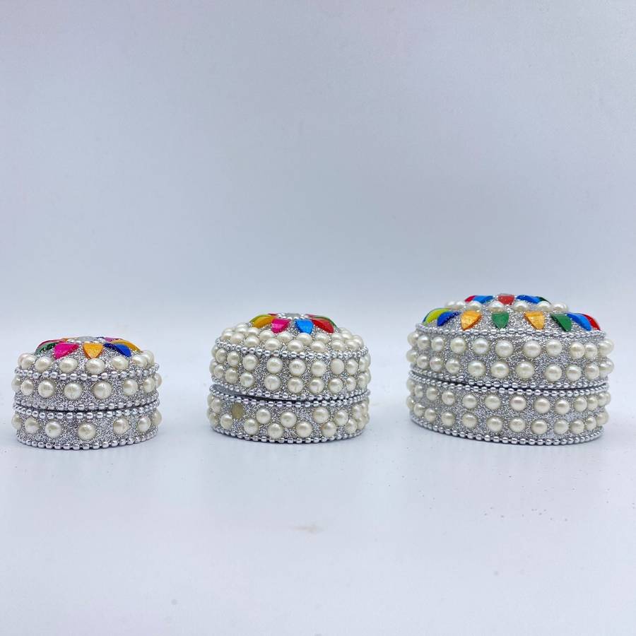 3 in 1 White Rainbow Trinket Box