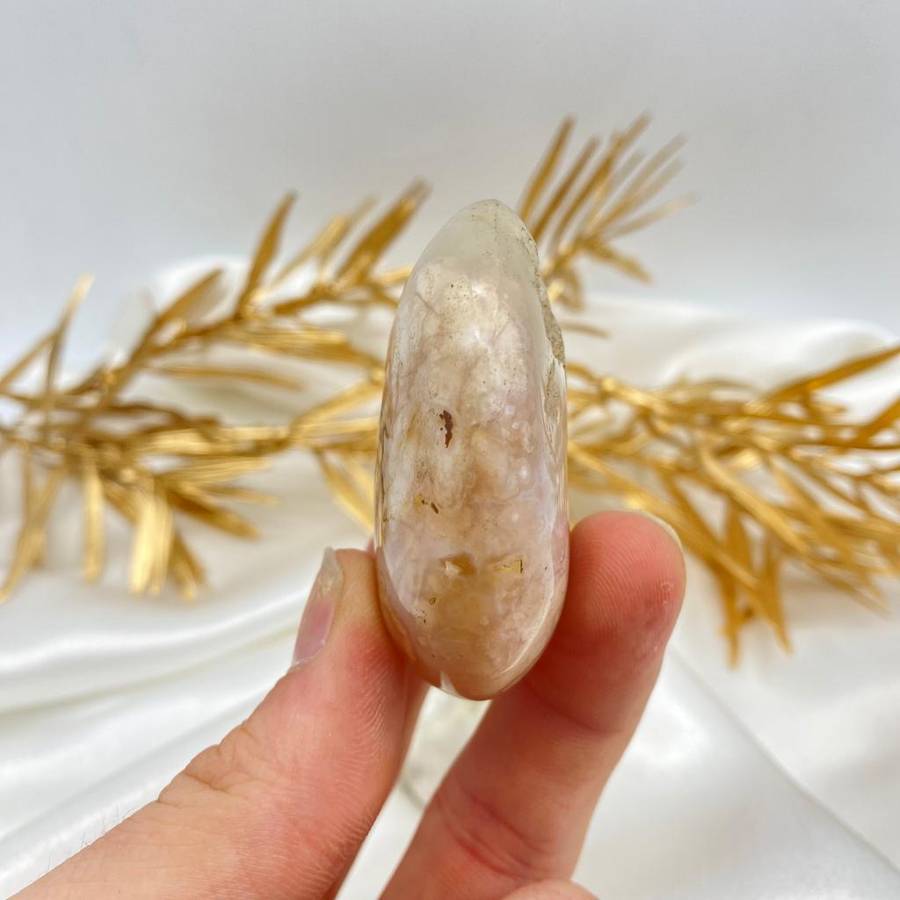 Peace and Passion Flower Agate Oval