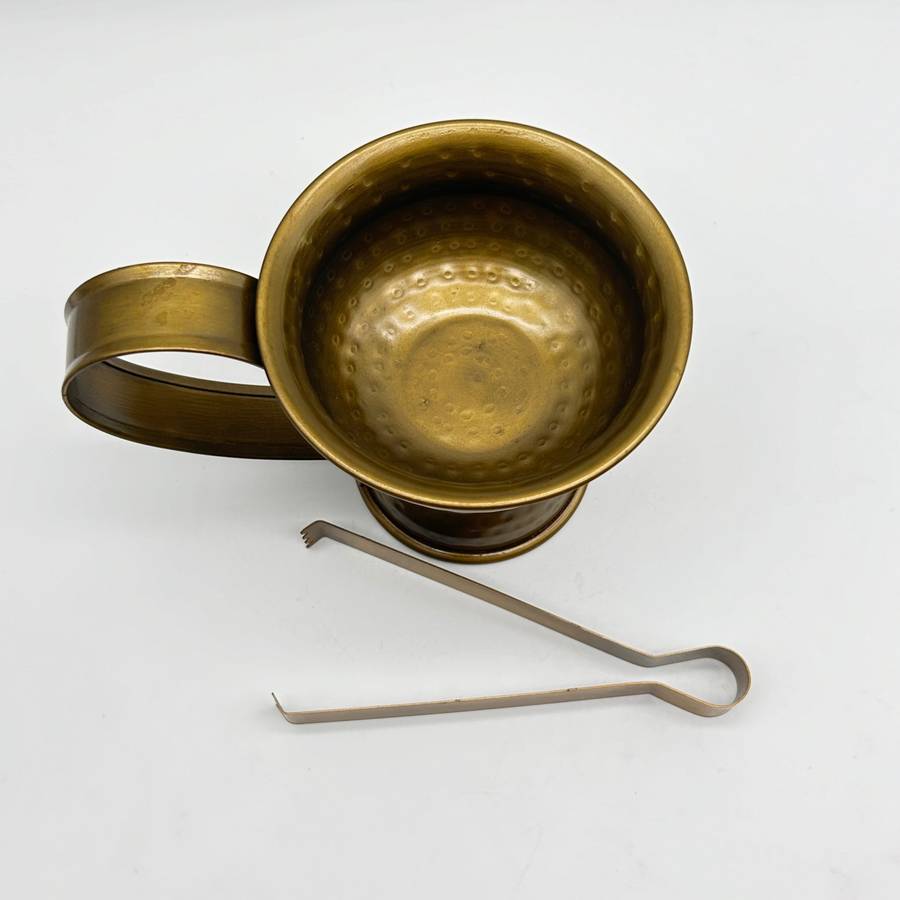 Iron Brass Resin Incense Holder With Tong