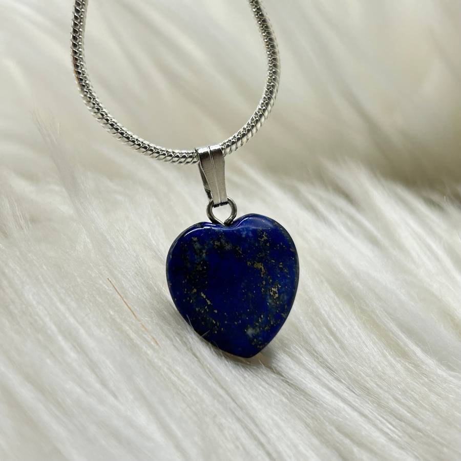 Lapis Lazuli Crystal Heart Pendant