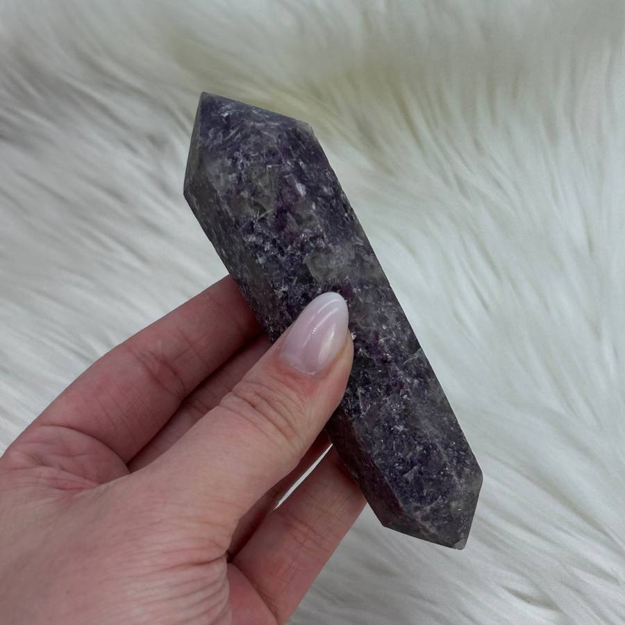 Double Terminated Lepidolite Wand