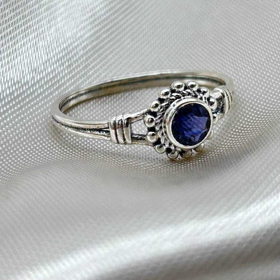 Sterling Silver Iolite Crystal Ring