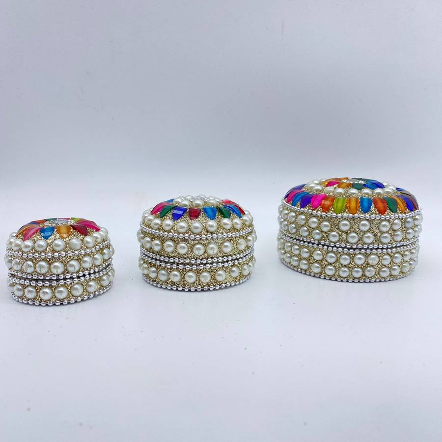 3 in 1 Cream Rainbow Trinket Box